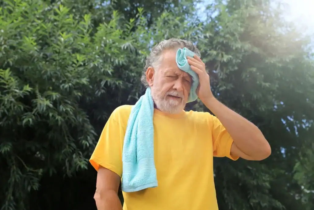 older man in the summer